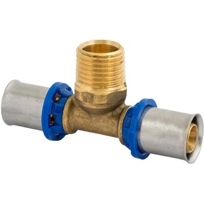 Kirchhoff MS-T-Stück Pressfitting für MSVR Blank 20 x 26,4 (3/4 Zoll AG) x 20 mm Kirchhoff MS-T-Stück Pressfitting für MSVR Blank 20 x 26,4 (3/4 Zoll AG) x 20 mm