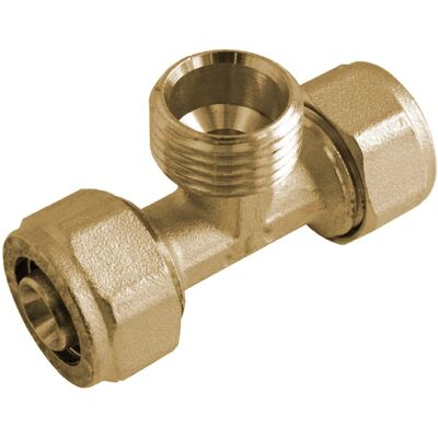 Kirchhoff T-Stück 26 mm x 26,4 mm (3/4 Zoll AG) x 26 mm Klemmfitting für MSVR Blank Kirchhoff T-Stück 26 mm x 26,4 mm (3/4 Zoll AG) x 26 mm Klemmfitting für MSVR Blank
