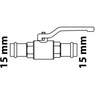 Kirchhoff MS-Kugelhahn mit CU-Pressanschluss 15 mm x 15 mm Kirchhoff MS-Kugelhahn mit CU-Pressanschluss 15 mm x 15 mm
