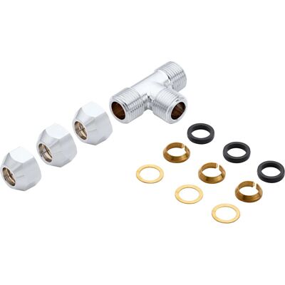 Quetschverschraubung Ø 10 mm T-Stück Quetschverschraubung Ø 10 mm T-Stück
