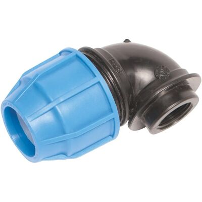 LUX-TOOLS 90°-Winkel für PE-Rohre Ø 32 mm x 24,1 mm (Rp 3/4 Zoll) LUX-TOOLS 90°-Winkel für PE-Rohre Ø 32 mm x 24,1 mm (Rp 3/4 Zoll)