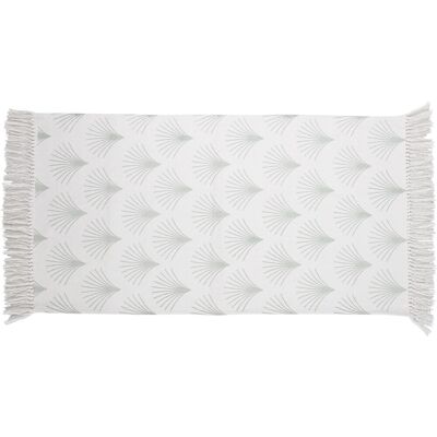 Baumwoll-Teppich gemustert Weiß-Mint 60 cm x 120 cm Baumwoll-Teppich gemustert Weiß-Mint 60 cm x 120 cm