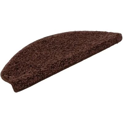 KARAT Shaggy Stufenmatte Barcelona Halbrund 23,5 x 65 cm Dunkelbraun KARAT Shaggy Stufenmatte Barcelona Halbrund 23,5 x 65 cm Dunkelbraun