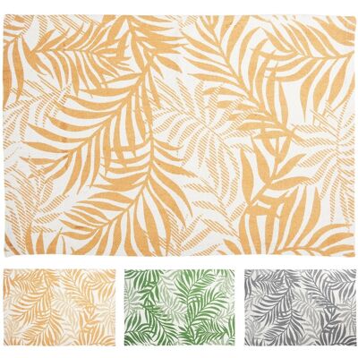 Teppich Blattprint Baumwolle 60 cm x 90 cm Farbauswahl Teppich Blattprint Baumwolle 60 cm x 90 cm Farbauswahl