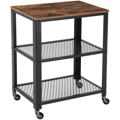 Vasagle Servierwagen 3 Ebenen 40 cm x 60,6 cm x 78 cm Vintagebraun-Schwarz Vasagle Servierwagen 3 Ebenen 40 cm x 60,6 cm x 78 cm Vintagebraun-Schwarz
