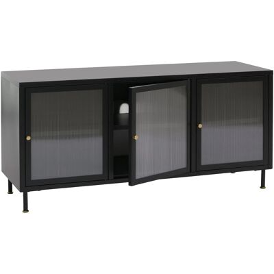 MCW TV-Rack O87 Industrial Metall Schilfglas 58x120x40cm Schwarz MCW TV-Rack O87 Industrial Metall Schilfglas 58x120x40cm Schwarz