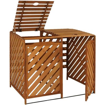 MCW 2er/4er Mülltonnenverkleidung J44 Braun 121x133x98cm MCW 2er/4er Mülltonnenverkleidung J44 Braun 121x133x98cm