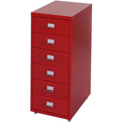 MCW Rollcontainer Preston T851 Rot 6 Schubladen MCW Rollcontainer Preston T851 Rot 6 Schubladen