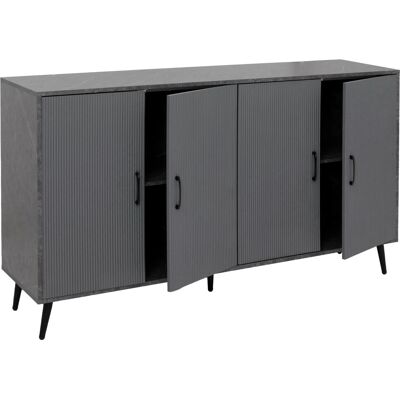 MCW Sideboard N89 3D-Design Melamin Holz 88x150x40cm Marmor-Optik Grau MCW Sideboard N89 3D-Design Melamin Holz 88x150x40cm Marmor-Optik Grau