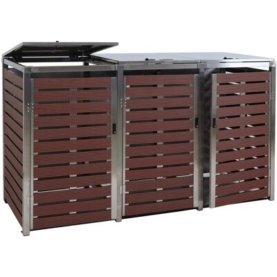 MCW Mülltonnenverkleidung K14 3er Walnuss-Holzoptik 120x200x85cm MCW Mülltonnenverkleidung K14 3er Walnuss-Holzoptik 120x200x85cm