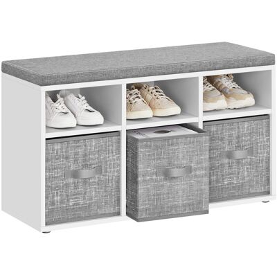 Songmics Schuhbank Custos 6 Fächer 3 Ablagen Weiß-Grau Songmics Schuhbank Custos 6 Fächer 3 Ablagen Weiß-Grau