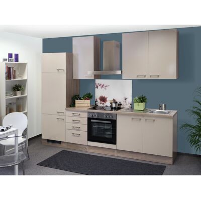 FlexWell Exclusiv Flex-Well Exclusiv Küchenzeile Orlando 270 cm Kaschmir Glanz-Sonoma Eiche FlexWell Exclusiv Flex-Well Exclusiv Küchenzeile Orlando 270 cm Kaschmir Glanz-Sonoma Eiche