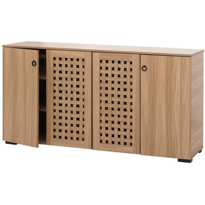 MCW Sideboard N87 3D-Flecht-Design 4 Türen 9 Staufächer 83x159x37cm Braun MCW Sideboard N87 3D-Flecht-Design 4 Türen 9 Staufächer 83x159x37cm Braun