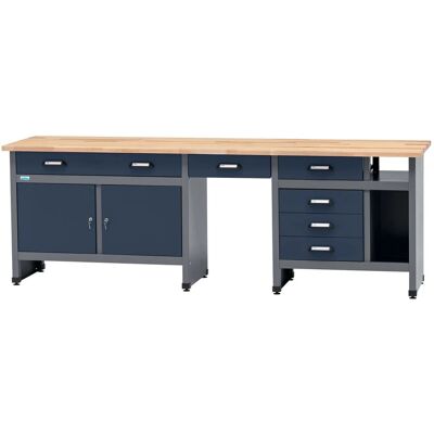 Küpper Werkbank 6 Schubladen 2 Türen Sitzraum 84 x 240 x 60 cm Dunkelblau Küpper Werkbank 6 Schubladen 2 Türen Sitzraum 84 x 240 x 60 cm Dunkelblau