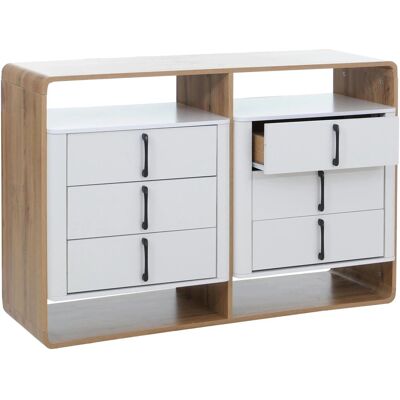 MCW Kommode P43 6 Schubladen MDF 80x120x42cm Wotan-Eiche-Optik Weiß MCW Kommode P43 6 Schubladen MDF 80x120x42cm Wotan-Eiche-Optik Weiß