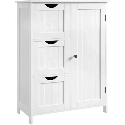 Vasagle Badezimmerschrank mit 3 Schubladen 30 cm x 60 cm x 81 cm Weiß Vasagle Badezimmerschrank mit 3 Schubladen 30 cm x 60 cm x 81 cm Weiß