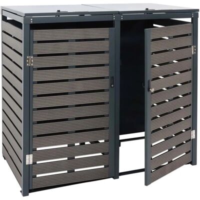 MCW 2er-/4er-Mülltonnenverkleidung K14 Anthrazit 119x140x102cm MCW 2er-/4er-Mülltonnenverkleidung K14 Anthrazit 119x140x102cm