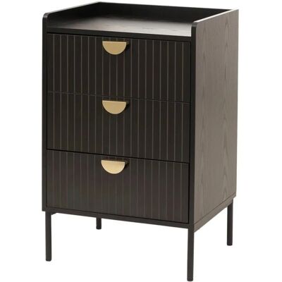 MCW Kommode O39 3 Schubladen Holzoptik Schwarz MCW Kommode O39 3 Schubladen Holzoptik Schwarz
