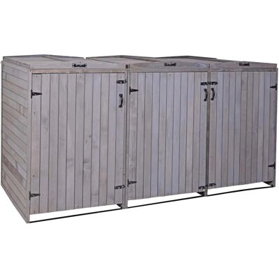 MCW 3er-/6er-Mülltonnenverkleidung H74 Anthrazit-Grau 126x238x98cm MCW 3er-/6er-Mülltonnenverkleidung H74 Anthrazit-Grau 126x238x98cm