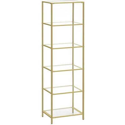 Vasagle Glasregal 6 Ablagen 30 cm x 40 cm x 177,3 cm Gold Vasagle Glasregal 6 Ablagen 30 cm x 40 cm x 177,3 cm Gold