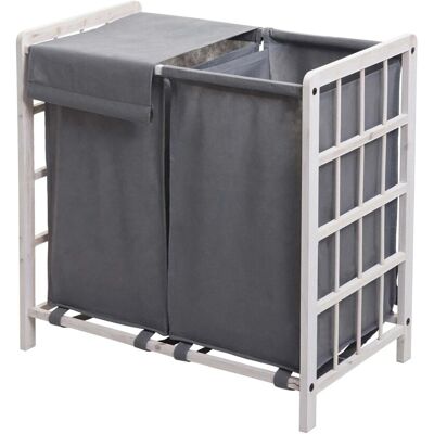 MCW Wäschesammler B60 Shabby Weiß Bezug Grau MCW Wäschesammler B60 Shabby Weiß Bezug Grau