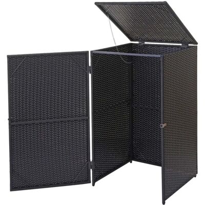 MCW Mülltonnenverkleidung E25 120l Schwarz 110x65x66cm MCW Mülltonnenverkleidung E25 120l Schwarz 110x65x66cm
