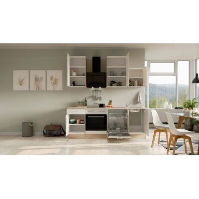 Flex-Well Küche - 220cm, Modern, Melamin, mit E-Geräten Flex-Well Küche - 220cm, Modern, Melamin, mit E-Geräten