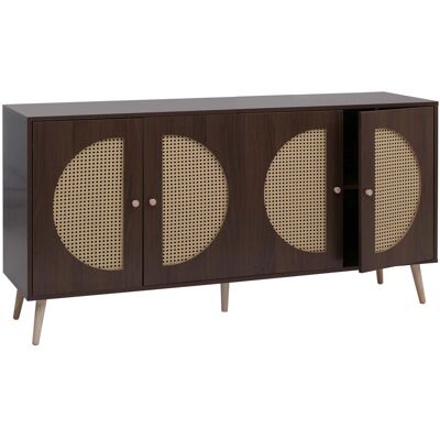 MCW Sideboard P49 Poly-Rattanfront MDF Melamin 80x160x40cm Walnuss-Optik MCW Sideboard P49 Poly-Rattanfront MDF Melamin 80x160x40cm Walnuss-Optik
