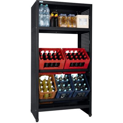 Küpper Getränkekisten-Regal 204 x 91 x 53 cm Schwarz Küpper Getränkekisten-Regal 204 x 91 x 53 cm Schwarz