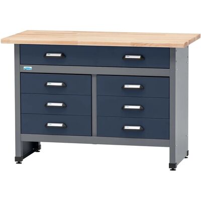 Küpper Werkbank mit 7 Schubladen 84 x 120 x 60 cm Dunkelblau Küpper Werkbank mit 7 Schubladen 84 x 120 x 60 cm Dunkelblau
