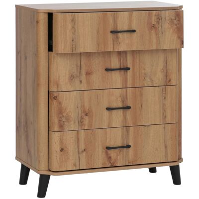 MCW Kommode P42 4 Schubladen MDF 92x80x40cm Wotan-Eiche-Optik MCW Kommode P42 4 Schubladen MDF 92x80x40cm Wotan-Eiche-Optik