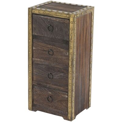 MCW Kommode Duran 4 Schubladen 70x33x26cm Shabby-Look Vintage Braun MCW Kommode Duran 4 Schubladen 70x33x26cm Shabby-Look Vintage Braun