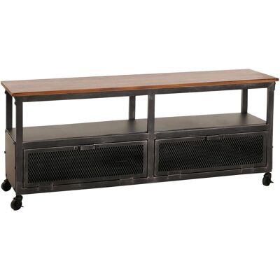MCW Lowboard N28 Industrial Retro Metall Holz 55x130x36cm Schwarz Braun MCW Lowboard N28 Industrial Retro Metall Holz 55x130x36cm Schwarz Braun
