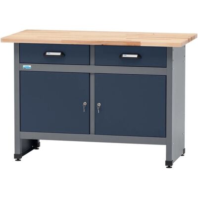 Küpper Werkbank m. 2 Türen & 2 Schubladen 84 x 120 x 60 cm Dunkelblau Küpper Werkbank m. 2 Türen & 2 Schubladen 84 x 120 x 60 cm Dunkelblau