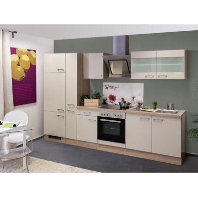 FlexWell Exclusiv Flex-Well Exclusiv Küchenzeile Orlando 300 cm Kaschmir Glanz-Sonoma Eiche FlexWell Exclusiv Flex-Well Exclusiv Küchenzeile Orlando 300 cm Kaschmir Glanz-Sonoma Eiche