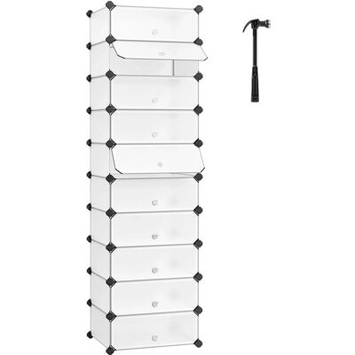 Songmics Steckregal Damion mit Türen 10 Fächer Weiß Songmics Steckregal Damion mit Türen 10 Fächer Weiß