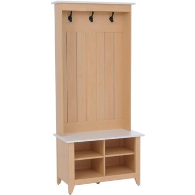 MCW Garderobe P28 3 Haken 4 Staufächer Melamin 170x76x39cm Natur Weiß MCW Garderobe P28 3 Haken 4 Staufächer Melamin 170x76x39cm Natur Weiß
