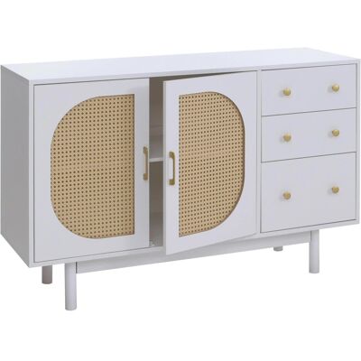 MCW Sideboard P52 Poly-Rattan MDF Melamin 80x120x40cm Weiß MCW Sideboard P52 Poly-Rattan MDF Melamin 80x120x40cm Weiß