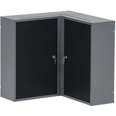 Küpper Eck-Hängeschrank 2-Türig mit 4 Fachböden 60 x 60 x 20 cm Schwarz-Hellgrau Küpper Eck-Hängeschrank 2-Türig mit 4 Fachböden 60 x 60 x 20 cm Schwarz-Hellgrau