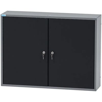 Küpper Hängeschrank 2-Türig mit 4 Fachböden 60 x 80 x 20 cm Schwarz-Hellgrau Küpper Hängeschrank 2-Türig mit 4 Fachböden 60 x 80 x 20 cm Schwarz-Hellgrau