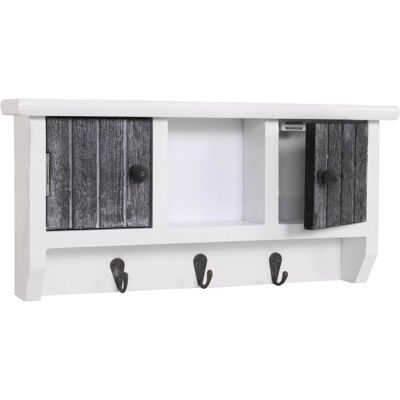 MCW Schlüsselbrett A48 mit Türen Massiv-Holz Shabby Grau-Weiß MCW Schlüsselbrett A48 mit Türen Massiv-Holz Shabby Grau-Weiß
