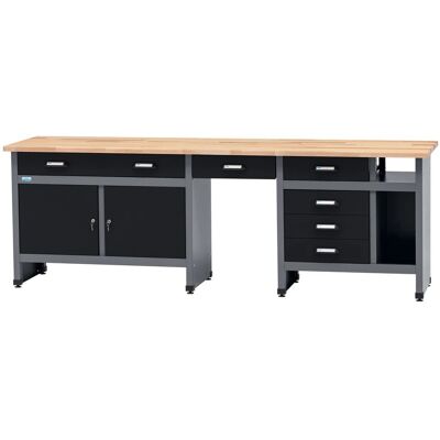 Küpper Werkbank 6 Schubladen 2 Türen Sitzraum 84 x 240 x 60 cm Schwarz-Grau Küpper Werkbank 6 Schubladen 2 Türen Sitzraum 84 x 240 x 60 cm Schwarz-Grau