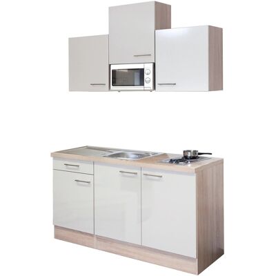 FlexWell Exclusiv Flex-Well Exclusiv Singleküche Orlando 150 cm breit Kaschmir Glanz-Sonoma Eiche FlexWell Exclusiv Flex-Well Exclusiv Singleküche Orlando 150 cm breit Kaschmir Glanz-Sonoma Eiche