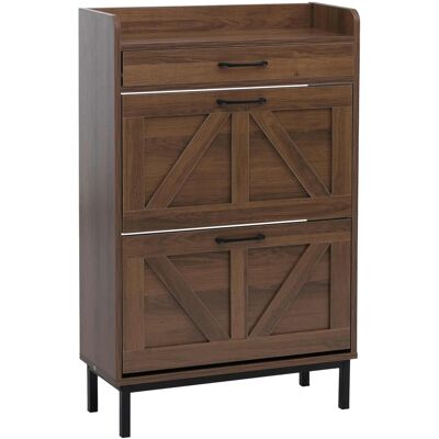 MCW Schuhkipper P45 2 Kippfächer Ablage Schublade MDF 95x60x24cm Braun MCW Schuhkipper P45 2 Kippfächer Ablage Schublade MDF 95x60x24cm Braun
