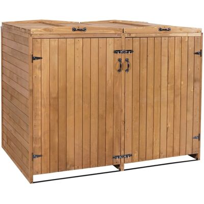MCW 2er-/4er-Mülltonnenverkleidung H74 Braun 126x158x98cm MCW 2er-/4er-Mülltonnenverkleidung H74 Braun 126x158x98cm