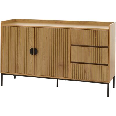 MCW Sideboard O39 3 Schubladen 2 Türen Holz Melamin 80x130x42cm Natur MCW Sideboard O39 3 Schubladen 2 Türen Holz Melamin 80x130x42cm Natur