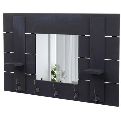MCW Wandgarderobe C89 mit Spiegel Dunkelgrau Shabby MCW Wandgarderobe C89 mit Spiegel Dunkelgrau Shabby