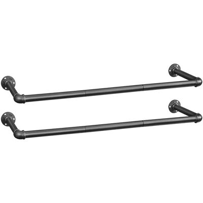 Songmics Kleiderstangen Wandbefestigung 2er Set 92 cm x 30 cm x 7 cm Schwarz Songmics Kleiderstangen Wandbefestigung 2er Set 92 cm x 30 cm x 7 cm Schwarz