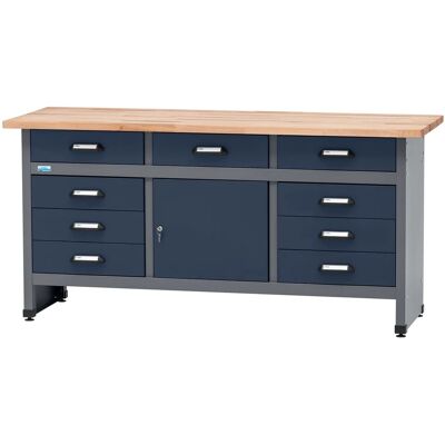Küpper Werkbank Eintürig mit 9 Schubladen 84 x 170 x 60 cm Dunkelblau Küpper Werkbank Eintürig mit 9 Schubladen 84 x 170 x 60 cm Dunkelblau