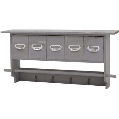 MCW Garderobe C49 Vintage mit 5 Schubladen 32x65x13cm Shabby Look Grau MCW Garderobe C49 Vintage mit 5 Schubladen 32x65x13cm Shabby Look Grau